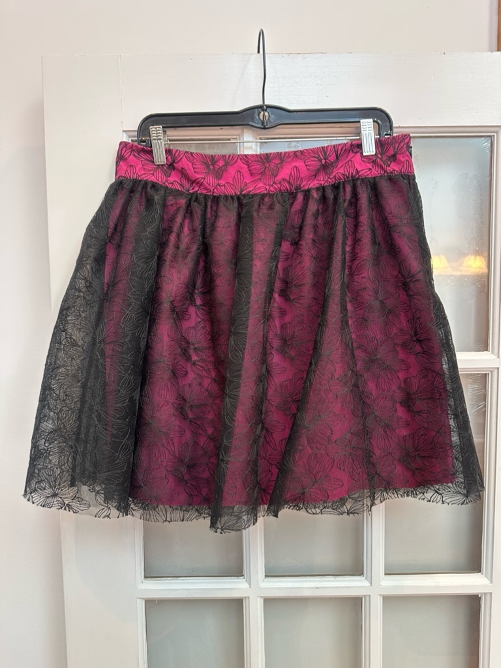 Ladaire Whimsigoth Fairy Black Lace Floral Overlay Pink Skirt Size XL NWT - Picture 11 of 11